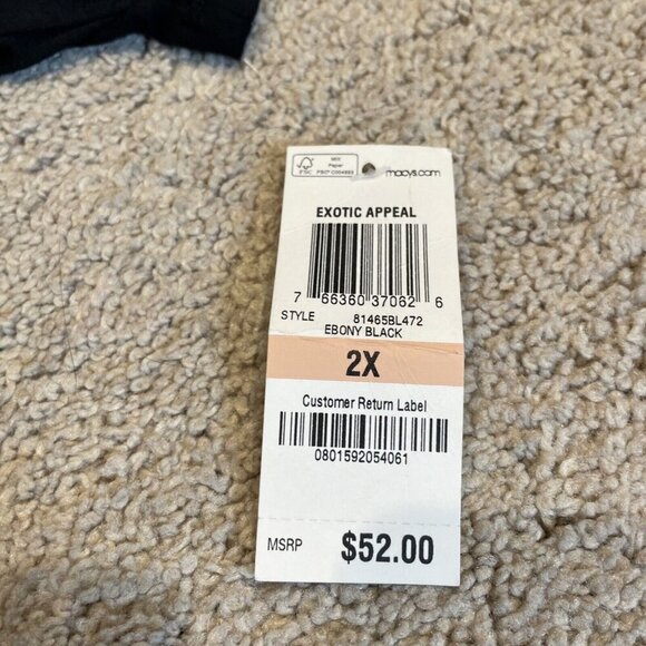 JM Collection Sequin Top Tunic Womens 2X Black Cowl Drapey Layered Stretch NWT - Picture 6 of 10